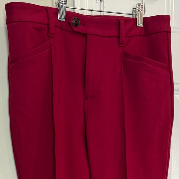 Anthropologie Essential Trouser Cranberry Pink Red Pants | Sz 6 EUC - Picture 3 of 6